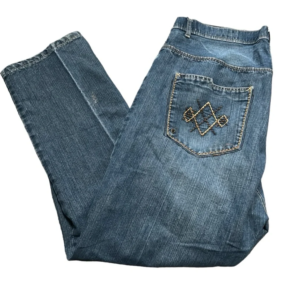 Phat Farm Vintage 90’s Y2K Men’s Baggy Jeans GUC Sz 42” x 32” Med/Dk Wash